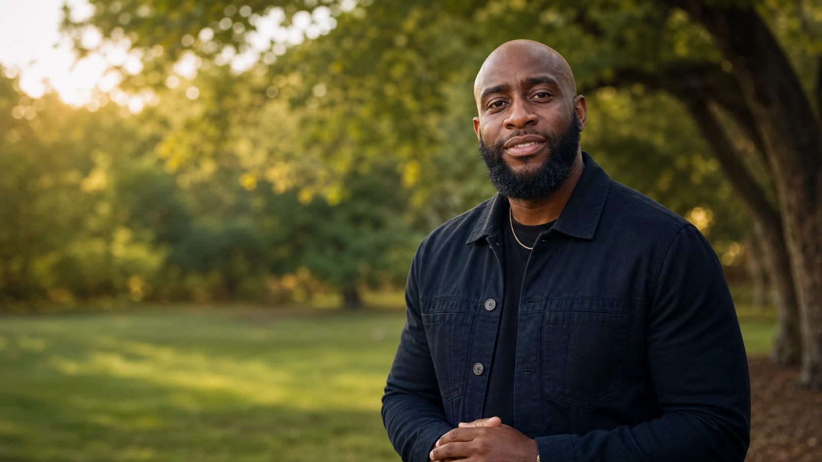 Mike Jaja in a warm portrait setting for faith-based coaching.
