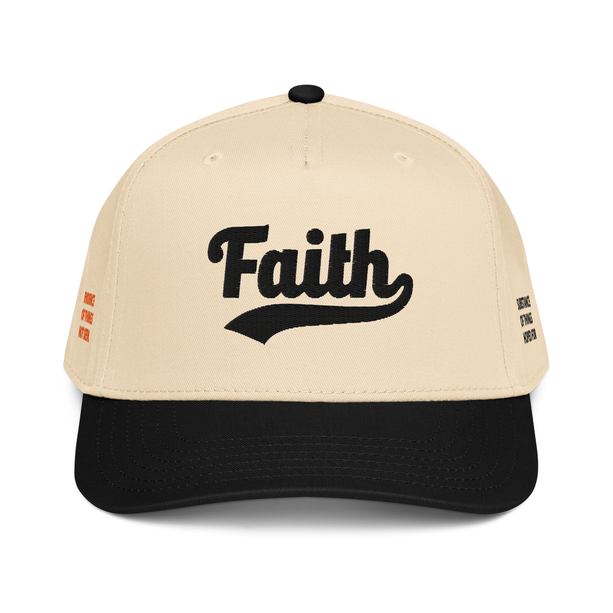 Faith (Hebrews 11:1) Otto Cap - Black/Orange Stitch