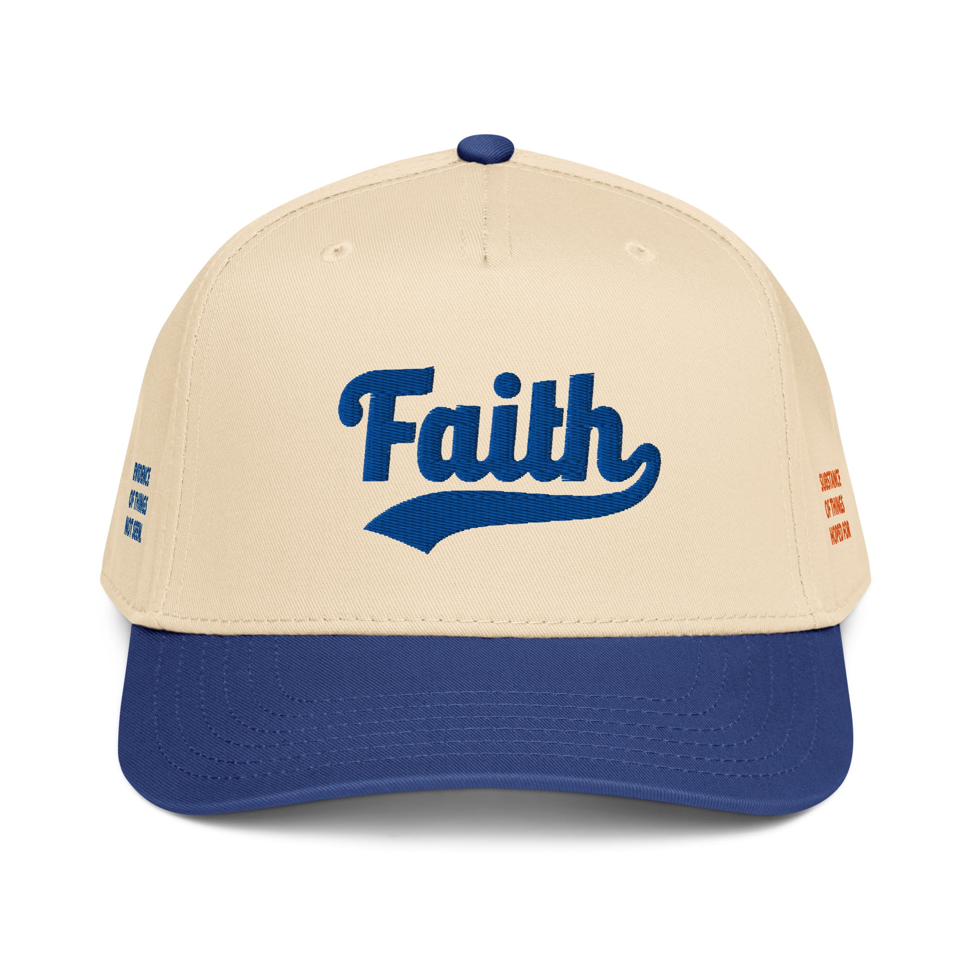 Faith (Hebrews 11:1) Otto Cap - Blue/Orange Stitch
