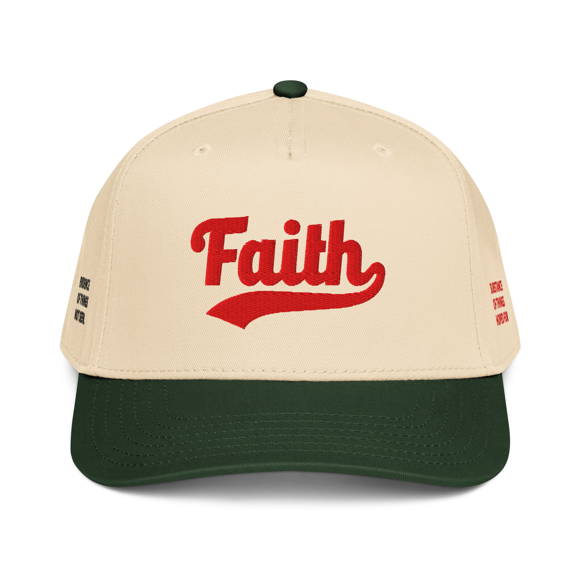 Faith (Hebrews 11:1) Otto Cap - Red/Black Stitch
