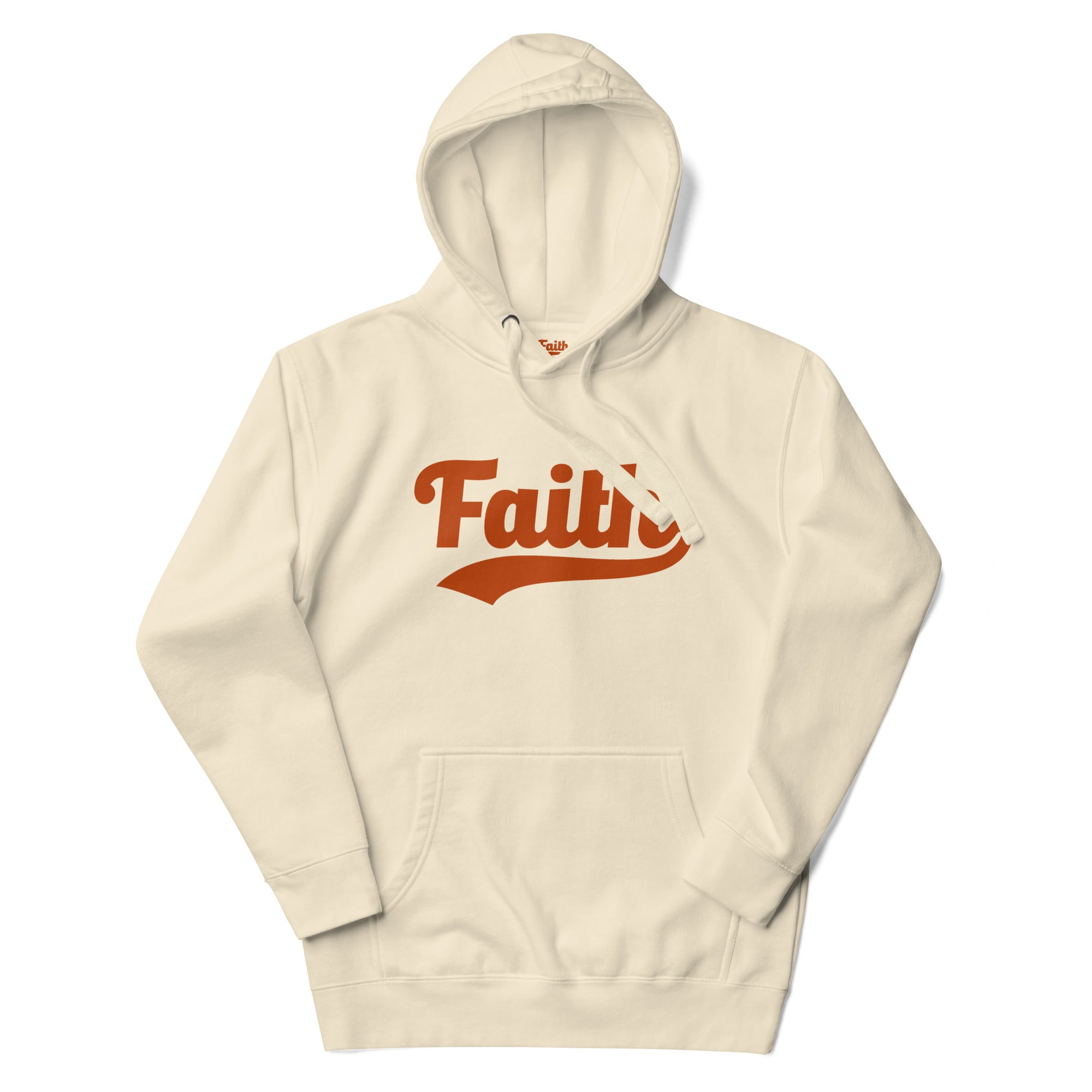 Faith Hoodie - Bone with Burnt Orange Logo