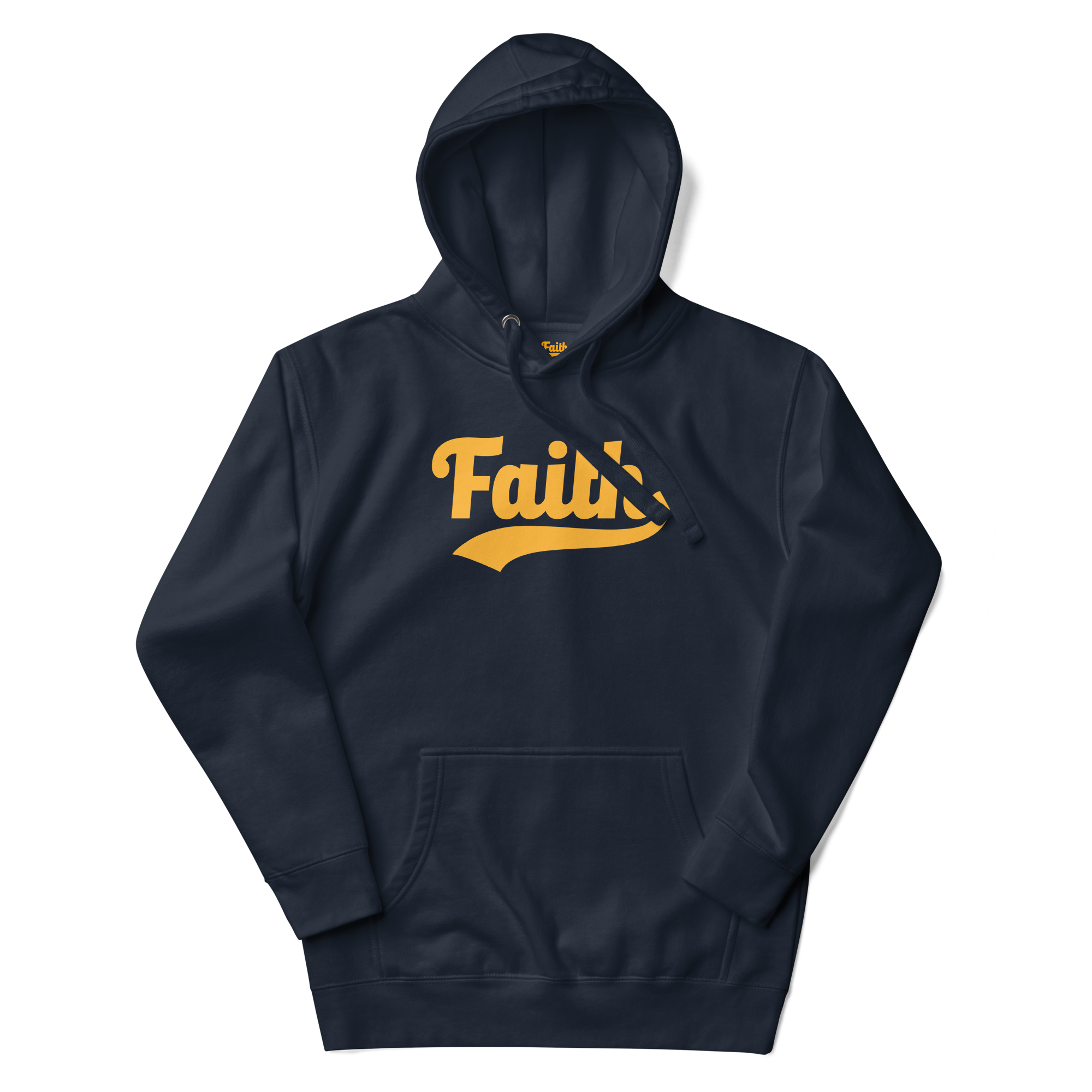 Faith Hoodie - Navy with Orange Logo